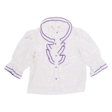 Womens Printed Blouse Purple 3/4 Sleeve Spotted M