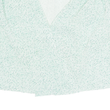 Womens Cropped Vest Green V-Neck Sleeveless Floral L