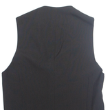 Womens Printed Waistcoat Black V-Neck Sleeveless Striped XL