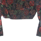 Womens Printed Blouse Black Long Sleeve Floral M