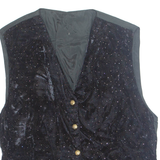 Womens Waistcoat Black V-Neck Sleeveless M