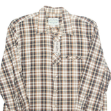 Womens Printed Blouse Brown Long Sleeve Check L