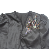 Womens Blouse Black 3/4 Sleeve L