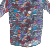 Sheer Womens Kimono Blouse Purple V-Neck Crazy Pattern ONE SIZE