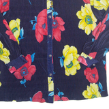 Womens Printed Blouse Blue Long Sleeve Floral XL
