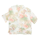 Sheer Womens Printed Blouse Pink Floral 2XL