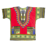 Womens Printed Top Red V-Neck Crazy Pattern XL