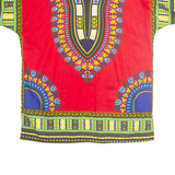 Womens Printed Top Red V-Neck Crazy Pattern XL