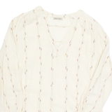 Womens Top Beige V-Neck Long Sleeve L