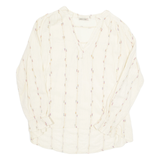 Womens Top Beige V-Neck Long Sleeve L