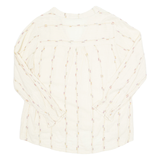 Womens Top Beige V-Neck Long Sleeve L