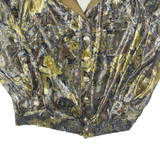 Womens Printed Blouse Green Long Sleeve Paisley L