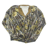 Womens Printed Blouse Green Long Sleeve Paisley L