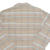 Womens Printed Blouse Brown V-Neck Long Sleeve Check M