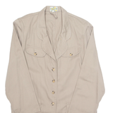 Womens Blouse Brown V-Neck Long Sleeve L