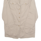 Womens Blouse Brown V-Neck Long Sleeve L