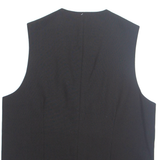 Womens Printed Waistcoat Black V-Neck Sleeveless Striped XL