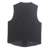 Womens Printed Waistcoat Black V-Neck Sleeveless Striped XL