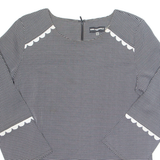 Womens Top Black Long Sleeve Check M