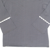 Womens Top Black Long Sleeve Check M