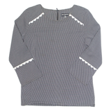 Womens Top Black Long Sleeve Check M