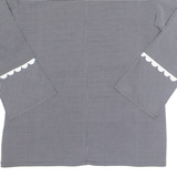 Womens Top Black Long Sleeve Check M