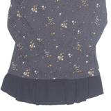 FAT FACE Womens Printed Top Black 3/4 Sleeve Floral UK 10