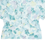 Womens Printed Blouse Blue V-Neck Floral L