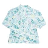 Womens Printed Blouse Blue V-Neck Floral L