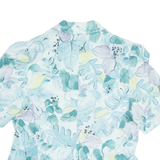 Womens Printed Blouse Blue V-Neck Floral L