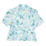 Womens Printed Blouse Blue V-Neck Floral L