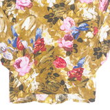 Womens Printed Blouse Brown Long Sleeve Floral M