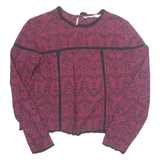 ZARA Womens Top Maroon Long Sleeve S