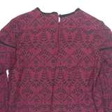ZARA Womens Top Maroon Long Sleeve S
