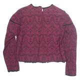 ZARA Womens Top Maroon Long Sleeve S