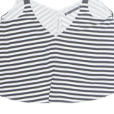 Womens Vest Black Sleeveless Striped S