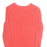 ZARA Womens Top Red V-Neck Long Sleeve Spotted M