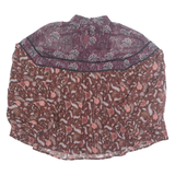 ZARA Womens Printed Top Maroon Long Sleeve Paisley S