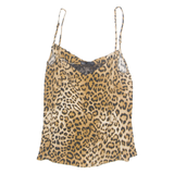 ZARA Womens Printed Vest Brown Sleeveless Animal Print XS