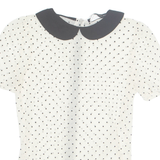 ZARA Sheer Womens Printed Top Beige Spotted S