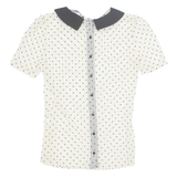 ZARA Sheer Womens Printed Top Beige Spotted S