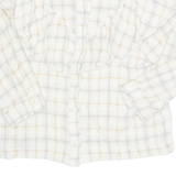 ZARA Womens Printed Blouse Beige Long Sleeve Check XS