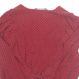 ZARA Womens Printed Blouse Red Long Sleeve Spotted S