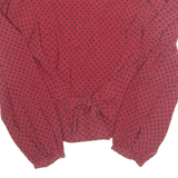 ZARA Womens Printed Blouse Red Long Sleeve Spotted S