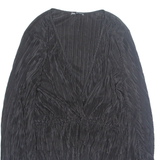 ZARA Womens Top Black V-Neck Long Sleeve L