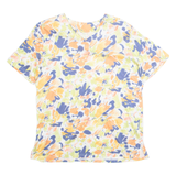Womens Printed Top Orange V-Neck Floral M