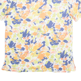 Womens Printed Top Orange V-Neck Floral M