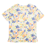 Womens Printed Top Orange V-Neck Floral M