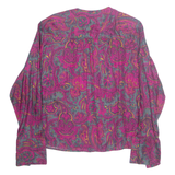 COLLECTIONS Womens Printed Blouse Purple Long Sleeve Paisley M
