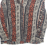 NORA NOH Petite Womens Printed Shirt Black Collared Faux Silk Crazy Pattern M